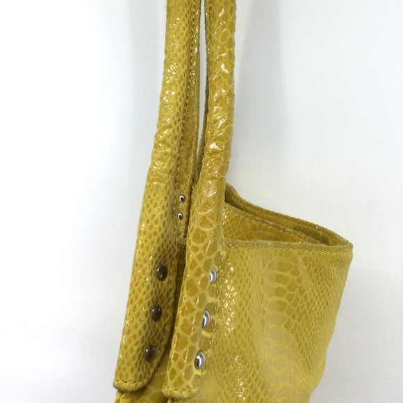 Perlina Yellow Snake Shoulder Bag - Picture 7 of 8